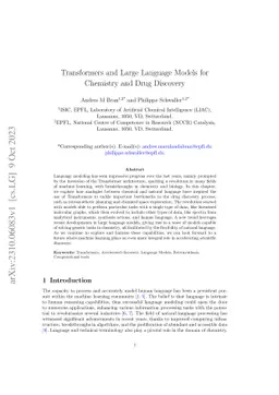 Transformers and Large Language Models for Chemistry and Drug Discovery