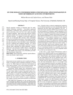 On Time Domain Conformer Models for Monaural Speech Separation in Noisy
  Reverberant Acoustic Environments