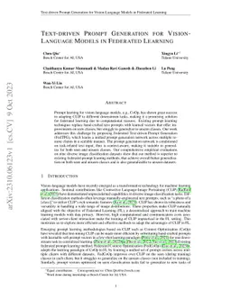 Text-driven Prompt Generation for Vision-Language Models in Federated
  Learning
