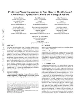 Predicting Player Engagement in Tom Clancy's The Division 2: A
  Multimodal Approach via Pixels and Gamepad Actions
