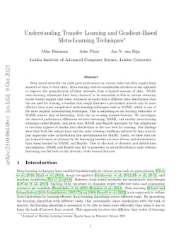 Understanding Transfer Learning and Gradient-Based Meta-Learning
  Techniques
