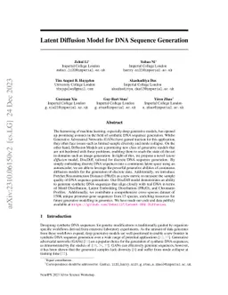 Latent Diffusion Model for DNA Sequence Generation