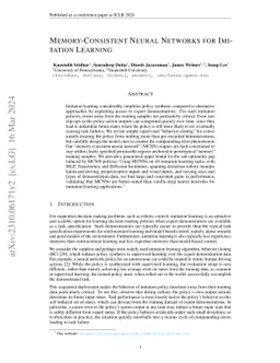 Memory-Consistent Neural Networks for Imitation Learning