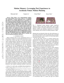 Motion Memory: Leveraging Past Experiences to Accelerate Future Motion
  Planning