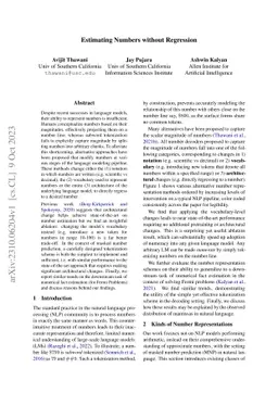 Estimating Numbers without Regression