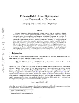 Federated Multi-Level Optimization over Decentralized Networks