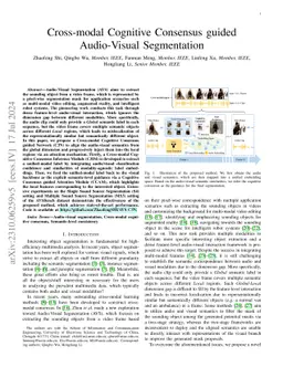 Cross-modal Cognitive Consensus guided Audio-Visual Segmentation