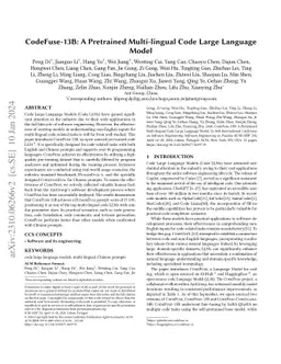 CodeFuse-13B: A Pretrained Multi-lingual Code Large Language Model
