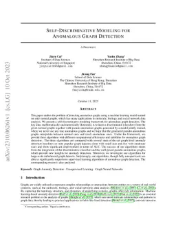 Self-Discriminative Modeling for Anomalous Graph Detection