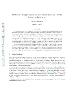 Better and Simpler Lower Bounds for Differentially Private Statistical
  Estimation