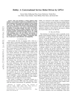 Dobby: A Conversational Service Robot Driven by GPT-4