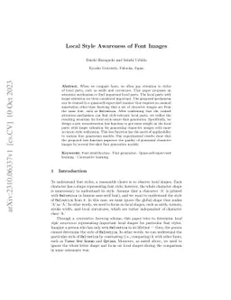Local Style Awareness of Font Images