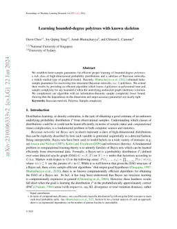 Learning bounded-degree polytrees with known skeleton