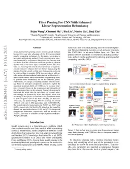 Filter Pruning For CNN With Enhanced Linear Representation Redundancy