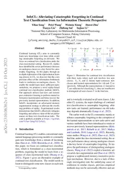 InfoCL: Alleviating Catastrophic Forgetting in Continual Text
  Classification from An Information Theoretic Perspective