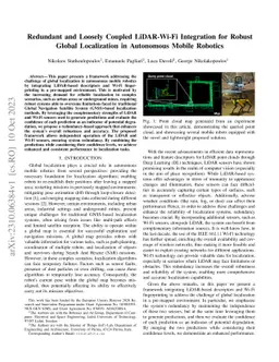 Redundant and Loosely Coupled LiDAR-Wi-Fi Integration for Robust Global
  Localization in Autonomous Mobile Robotics