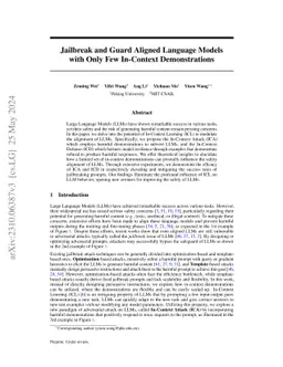 Jailbreak and Guard Aligned Language Models with Only Few In-Context
  Demonstrations