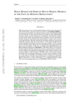 What Makes for Robust Multi-Modal Models in the Face of Missing
  Modalities?