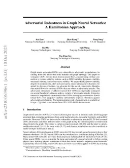 Adversarial Robustness in Graph Neural Networks: A Hamiltonian Approach