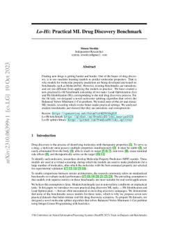 Lo-Hi: Practical ML Drug Discovery Benchmark