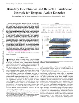 Boundary Discretization and Reliable Classification Network for Temporal
  Action Detection