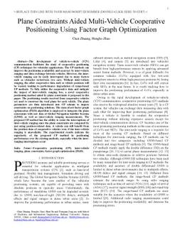 Plane Constraints Aided Multi-Vehicle Cooperative Positioning Using
  Factor Graph Optimization