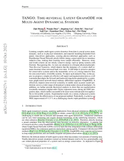 TANGO: Time-Reversal Latent GraphODE for Multi-Agent Dynamical Systems