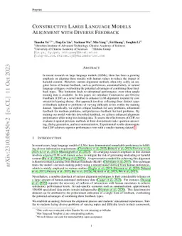 Constructive Large Language Models Alignment with Diverse Feedback