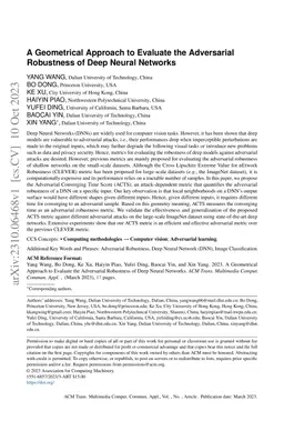A Geometrical Approach to Evaluate the Adversarial Robustness of Deep
  Neural Networks