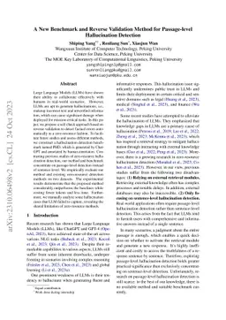 A New Benchmark and Reverse Validation Method for Passage-level
  Hallucination Detection