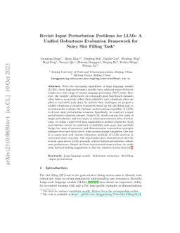 Revisit Input Perturbation Problems for LLMs: A Unified Robustness
  Evaluation Framework for Noisy Slot Filling Task