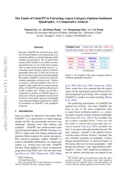 The Limits of ChatGPT in Extracting Aspect-Category-Opinion-Sentiment
  Quadruples: A Comparative Analysis