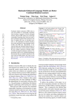 Rationale-Enhanced Language Models are Better Continual Relation
  Learners