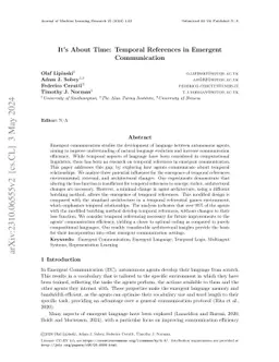 It's About Time: Temporal References in Emergent Communication