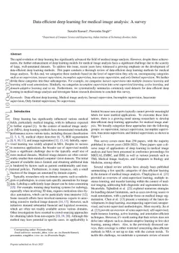 Data efficient deep learning for medical image analysis: A survey