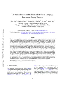 On the Evaluation and Refinement of Vision-Language Instruction Tuning
  Datasets