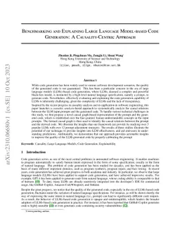 Benchmarking and Explaining Large Language Model-based Code Generation:
  A Causality-Centric Approach
