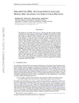 Sheared LLaMA: Accelerating Language Model Pre-training via Structured
  Pruning