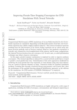 Improving Pseudo-Time Stepping Convergence for CFD Simulations With
  Neural Networks