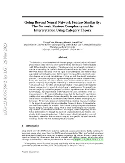 Going Beyond Neural Network Feature Similarity: The Network Feature
  Complexity and Its Interpretation Using Category Theory
