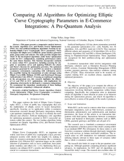 Comparing AI Algorithms for Optimizing Elliptic Curve Cryptography
  Parameters in e-Commerce Integrations: A Pre-Quantum Analysis