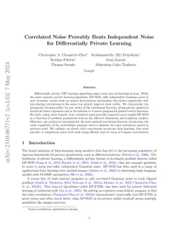 Correlated Noise Provably Beats Independent Noise for Differentially
  Private Learning