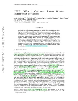 NECO: NEural Collapse Based Out-of-distribution detection