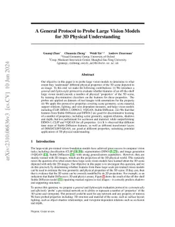 A General Protocol to Probe Large Vision Models for 3D Physical
  Understanding