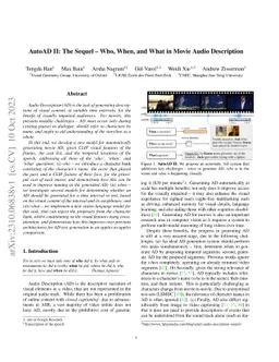 AutoAD II: The Sequel -- Who, When, and What in Movie Audio Description