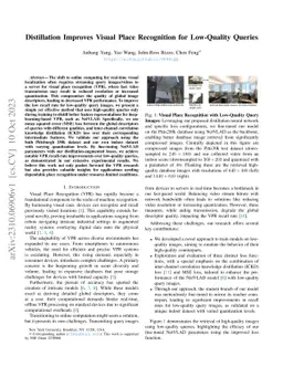 Distillation Improves Visual Place Recognition for Low Quality Images