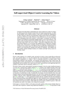 Self-supervised Object-Centric Learning for Videos