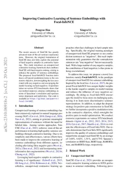 Improving Contrastive Learning of Sentence Embeddings with Focal-InfoNCE
