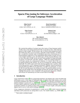 Sparse Fine-tuning for Inference Acceleration of Large Language Models