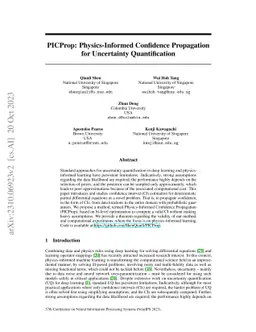 PICProp: Physics-Informed Confidence Propagation for Uncertainty
  Quantification